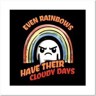 Even Rainbows have their Cloudy days Introverted Design Posters and Art